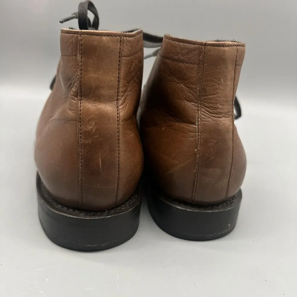Thursday Boot Co Cadet Boots Size 12.5 M Walnut Tan Leather Cap Toe Lace Up Mens